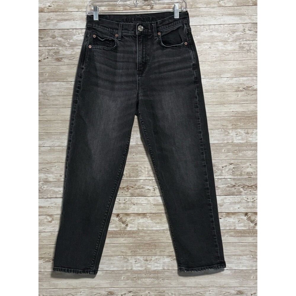 American Eagle 90s Boyfriend Black Jeans 4 Short Grunge Y2K Goth IndieSleaze